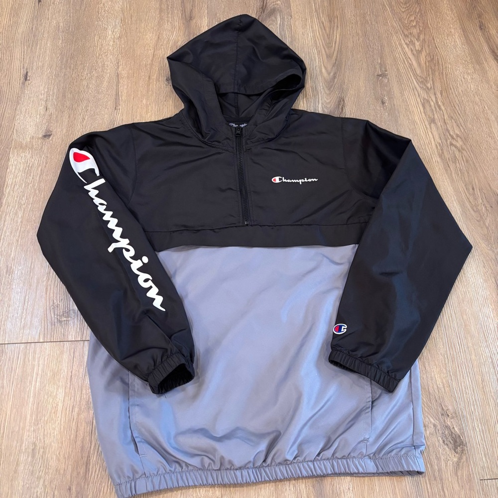 Champion Women’s Colorblock Vented 1/4 Zip Hooded Windbreaker Jacket Size S